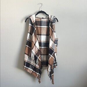 EST 1948 Plaid Fringe Vest